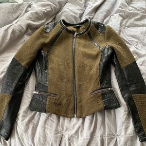 Quilted with faux leather jacket